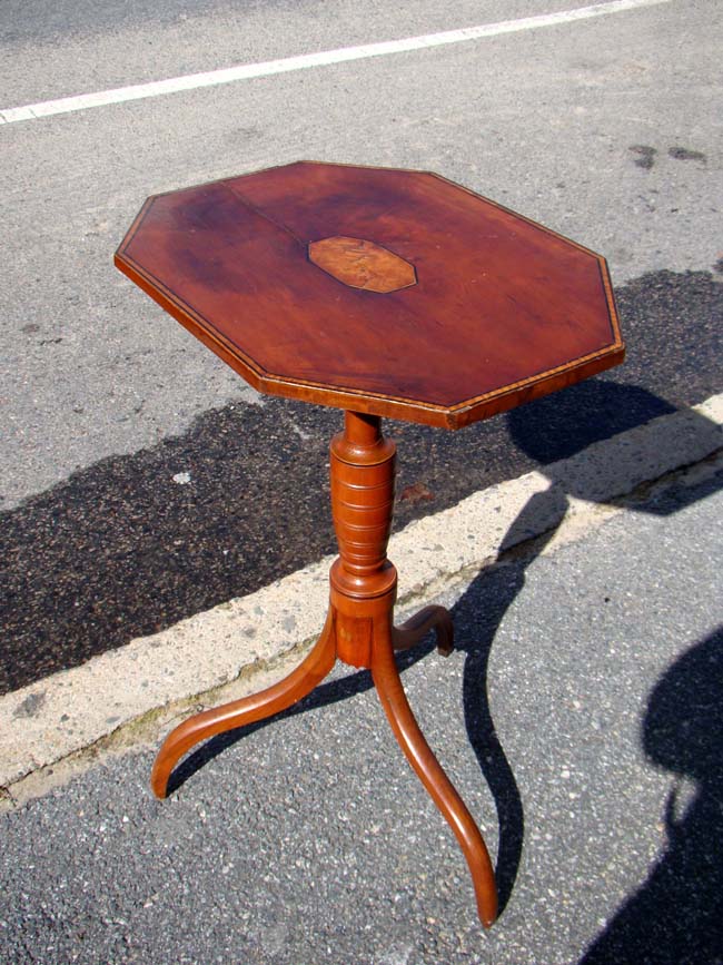 A New England Federal period Cherry Tilt-Top Candlestand from Portsmouth, N.H., circa 1810